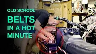 How to change a belt on an older snowmobile (in 2 seconds)