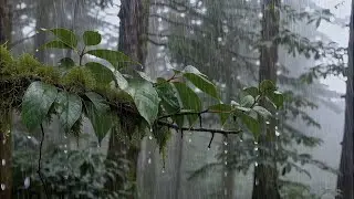 Sleep or Relax with Heavy Rain No Thunder Sounds for Sleep on Forest Leaves