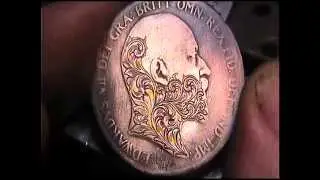 Edwardian Penny Hand Engraved Scrollwork Doodle