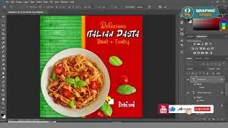 how to create a italian food post design idea | adobe photoshop tutorials