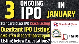 Standard Glass IPO CRASH LISTING🟥Quadrant Future Tek IPO Listing Discussion | Premiums Crashed