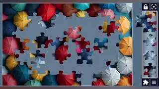 Colorful Umbrellas in the Sky☂️🎉 🧩 joyful jigsaw puzzle 🧩//@jigsawpuzzle45 
