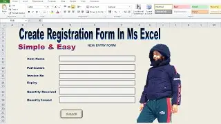 Create Registration form in MS Excel || Simple & Easy || Design Sign Up Form in MS Excel and Save