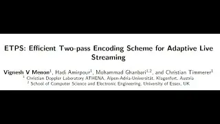 ETPS: Efficient Two-pass Encoding Scheme for Adaptive Live Streaming
