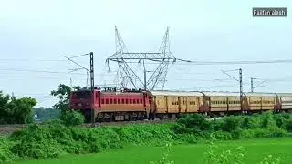 Azimganj Express Special Train Beautiful Passing Scene || Red Head Indian Electric Locomotive
