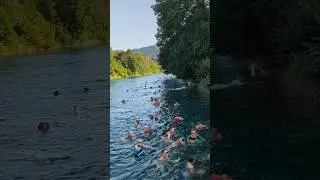 People swimming in the Aare River in Bern, Switzerland, Marzilibad #shorts #swimming #switzerland