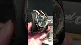 BRAND NEW ROLEX 228235 DAY DATE ROSE GOLD GREEN ROMAN 40mm