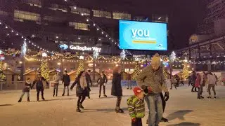 Gallagher Way Winterland Ice Rink & Christkindlmarket At Wrigleyville Chicago - 4K