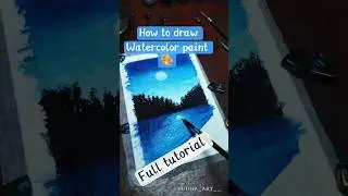how to draw moonlight watercolor painting/ full tutorial #drawing #portrait #beautiful #art #viral