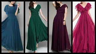 Gorgeous Fabulous And Elegant Stylish Simple Plain Chiffon Maxi Dress Design Ideas 2020