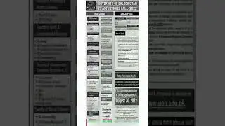 University of Balochistan announced Fall 2022 Admission #university #engineering #education