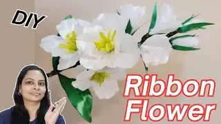 DIY handmade satin ribbon flower | Ribbon gladiolus flower | Sword Lily Flower bouquet #flowermaking