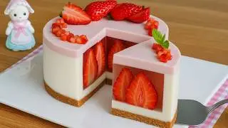 No-Bake Strawberry Jelly Mousse Cake | Easy Summer Dessert Recipe