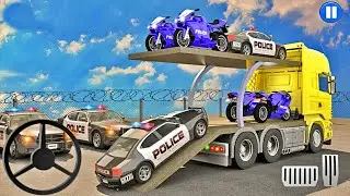 Police Car Driving - US Police Multi Level Car Transporter Truck - New Android Gameplay 3D