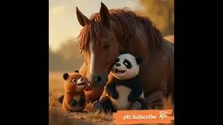A Police panda save Horse kid from loin dangerous #youtubeshorts #aigenerated #storytelling #viral