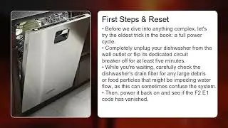 KitchenAid Dishwasher Error Code F2 E1 &ndash; What It Means & How to Fix