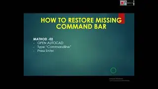 How To Restore Missing Command Bar In AutoCAD 2017 | How to restore command line in AutoCAD