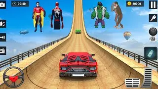 Car Race Lamborghini Vs Monster car Fun Hulk Spiderman superman #race #car #funny #games #level up7