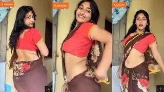Dance in Brown printed Slik Saree #tango #beauty #cute #saree #dancevideo #tangolive