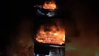 INSANE Drone Footage Shows Massive Fire Engulfing Virginia Timber Plant #shorts