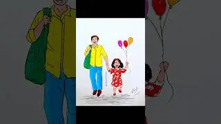 Happy Father's Day | Father's day special drawing | Father's Day drawing | Father Daughter Love |