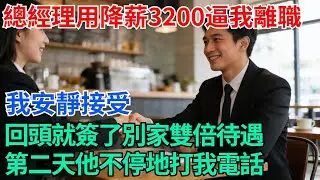 總經理用降薪到3200逼我主動離職，我安靜接受。回頭就簽了別家雙倍待遇，第二天他不停地打我電話【奇趣天下】#職場逆襲#職場智慧#爽文職場#工作日常#完結爽文