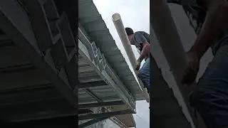 PEMASANGAN TALANG AIR PIPA PVC #bajaringan #kanopibajaringan #diy #tool #construction #shortsvideo
