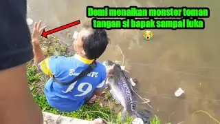 Nembak ikan toman monster 14kg tarikan nya polll