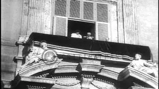 King Peter I, of Serbia, King Victor Emmanuel III, of Italy and  his Queen (Elena...HD Stock Footage