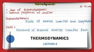 A2 PHYSICS | Lecture-2 thermodynamics EP-1