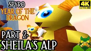 [PC][4K] Spyro Year of the Dragon (2000) Part 2: Sheila's Alp No Commentary | RhoxieRomps
