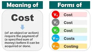 Cost Past Tense, V1 V2 V3 V4 V5 Form Of Cost, Past Participle Of Cost and Example Sentences