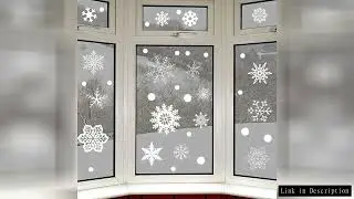 Christmas 37pcs Glitter Snowflake Clings Window Film Glass Sticker Static Decal