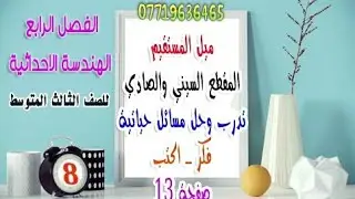 رياضيات الثالث المتوسط/ ميل المستقيم /المقطع السيني والصادي/ تدرب وحل مسائل حياتية / فكر /محاضرة (8)