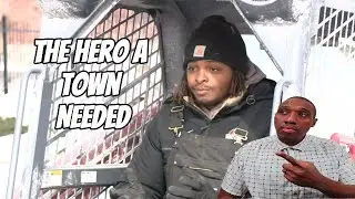 Man Helps Neighbors By Clearing Snowy Roadway By Himself