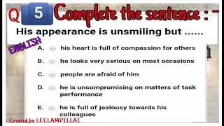 English test 79 || SsC IQ