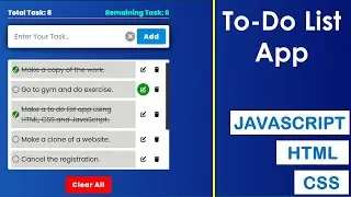 Make a dynamic To-Do List App in HTML CSS and JavaScript. || To do App using JavaScript.