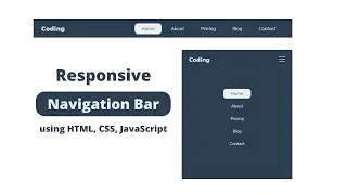 Responsive Navigation Bar using HTML, CSS & Javascript