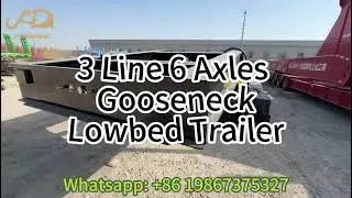 3 Lines 6 Axles 20m Detachable Gooseneck Lowbed Trailer 100Tons Lowboy Trailer With Diesel Engine