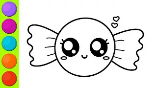 How to Draw a Cute Easy Chocolate Candy  Step by Step