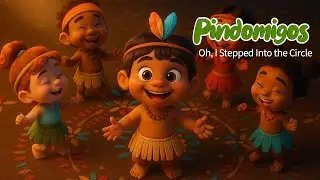 Oh, I Stepped Into the Circle 🎵 | Fun Kids Circle Song in English | Pindomigos