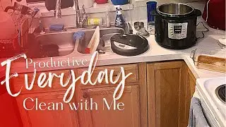 PRODUCTIVE EVERYDAY CLEAN WITH ME | KITCHEN CLEAN WITH ME | CLEANING MOTIVATION | meganitclean