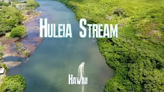 Huleia stream, Kauai  Hawaii, Aerial View.