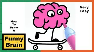Как нарисовать и раскрасить мозг | Нарисуйте мозг забавным способом | Простой рисунок | Основы ри...