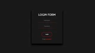 Login Form in HTML and CSS | Dark theme | HTML5 / CSS3