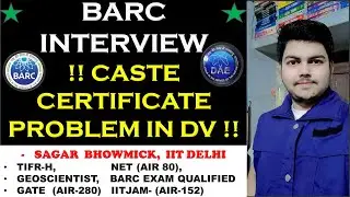 CASTE CERTIFICATE FOR BARC INTERVIEW | CASTE CERTIFICATE DOUBT FOR DOCUMENT VERIFICATION IN BARC