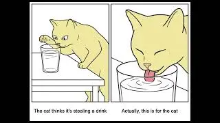 Cat: &ldquo;I&rsquo;m not stealing water.&rdquo;Me: &ldquo;Yeah&hellip; sure 🙂&rdquo;#mimipet #pettranslation #pettranslator #meowmeaning