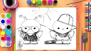 Colouring page | Colouring pages for kids | Learn colors | The LuvBugz