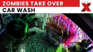 Californians Drive Through Zombies and Jokers at Haunted Car Wash for Halloween
