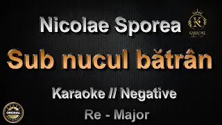 Nicolae Sporea - Sub nucul bătrân // Karaoke // Negative // Re - Major